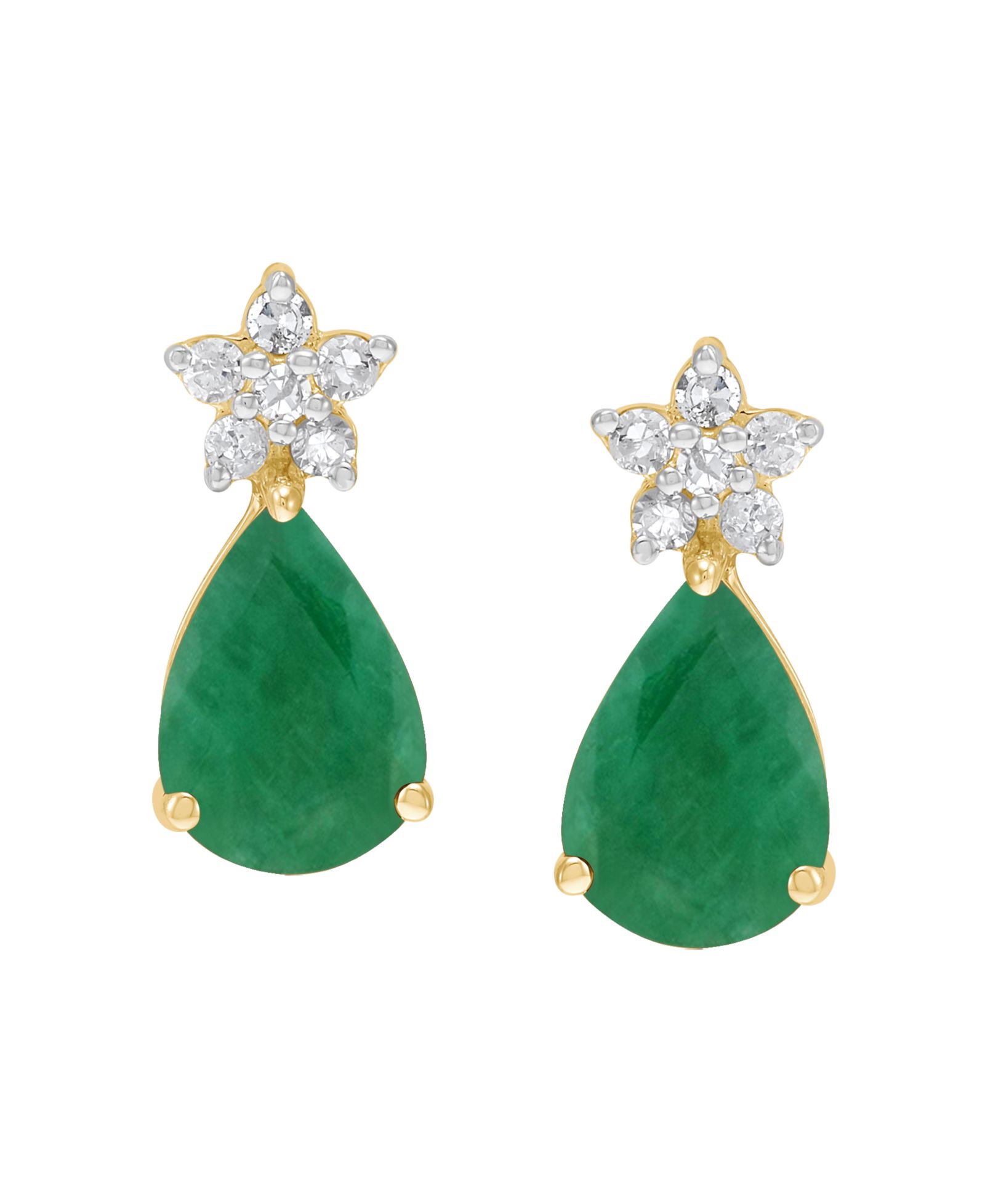 Macy's Sapphire (1-3/4 ct. t.w.) & Diamond (1/10 ct. t.w.) Drop Earrings in 10k White Gold (Also Available in Emerald, Ruby)