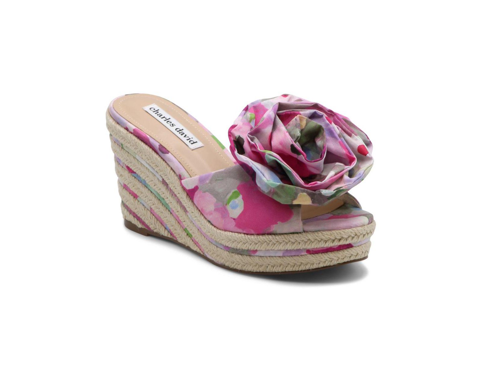 Charles David Womens Crash Floral Wedge