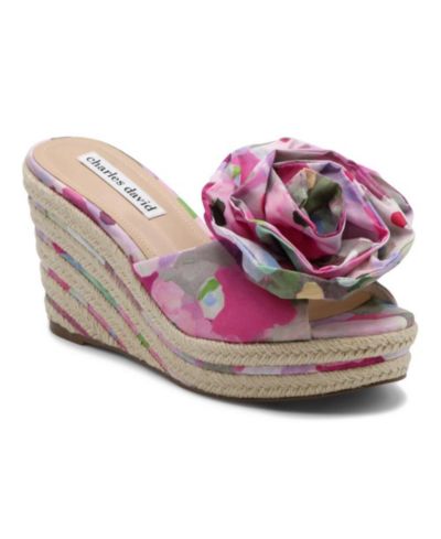 Charles David Womens Crash Floral Wedge
