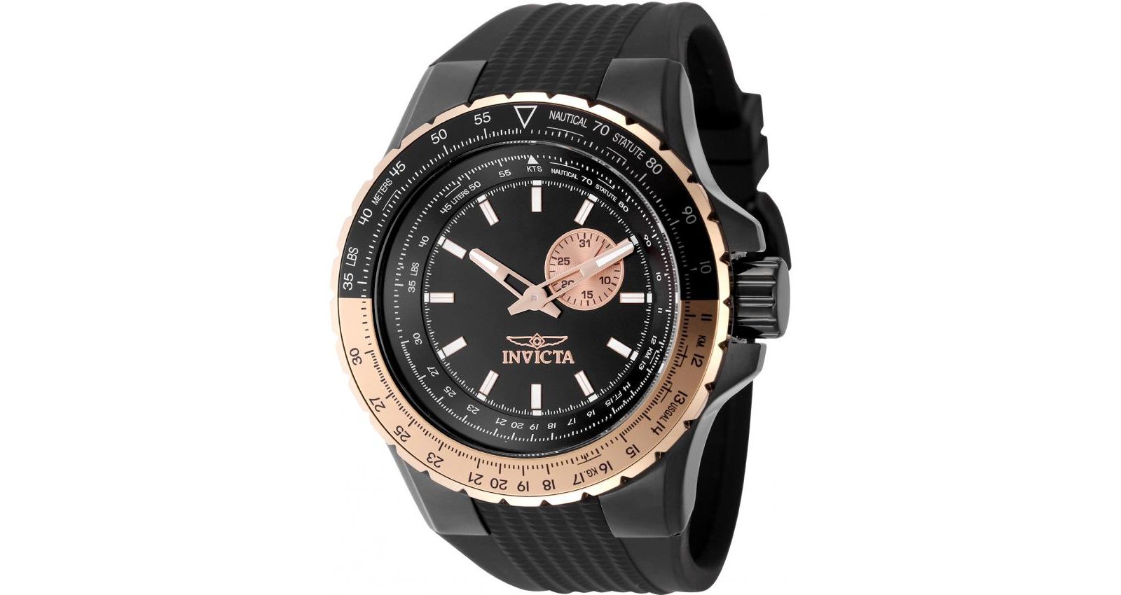 Мужские кварцевые часы Invicta 49725 Aviator VD72 Black Dial