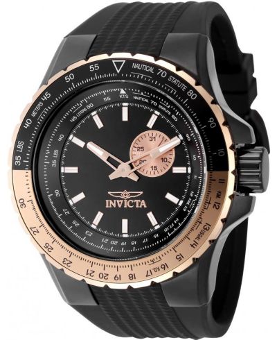 Invicta Men's 49725 Aviator Quartz VD72 Black Dial Watch