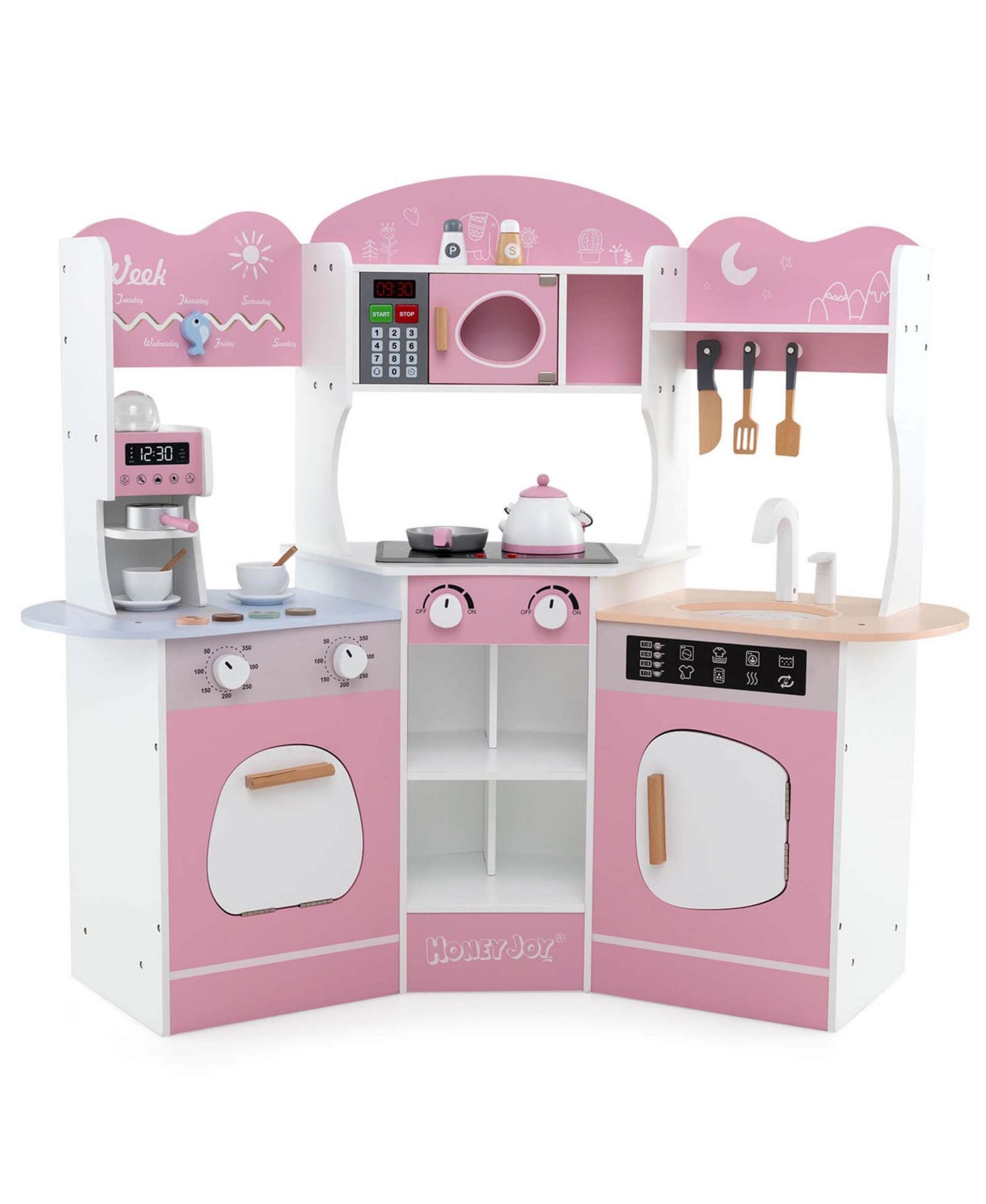 Costway игровой набор кухни с кофемашиной, духовкой и микроволновкой