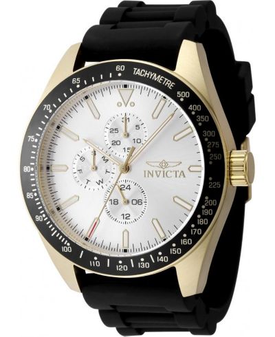 Мужские часы Invicta 48857 Aviator Quartz VH67, серебристый циферблат
