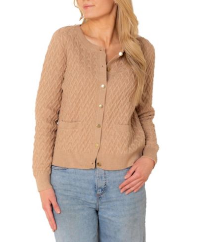 Hope & Henry Женский кардиган из органической шерсти с узором Herringbone