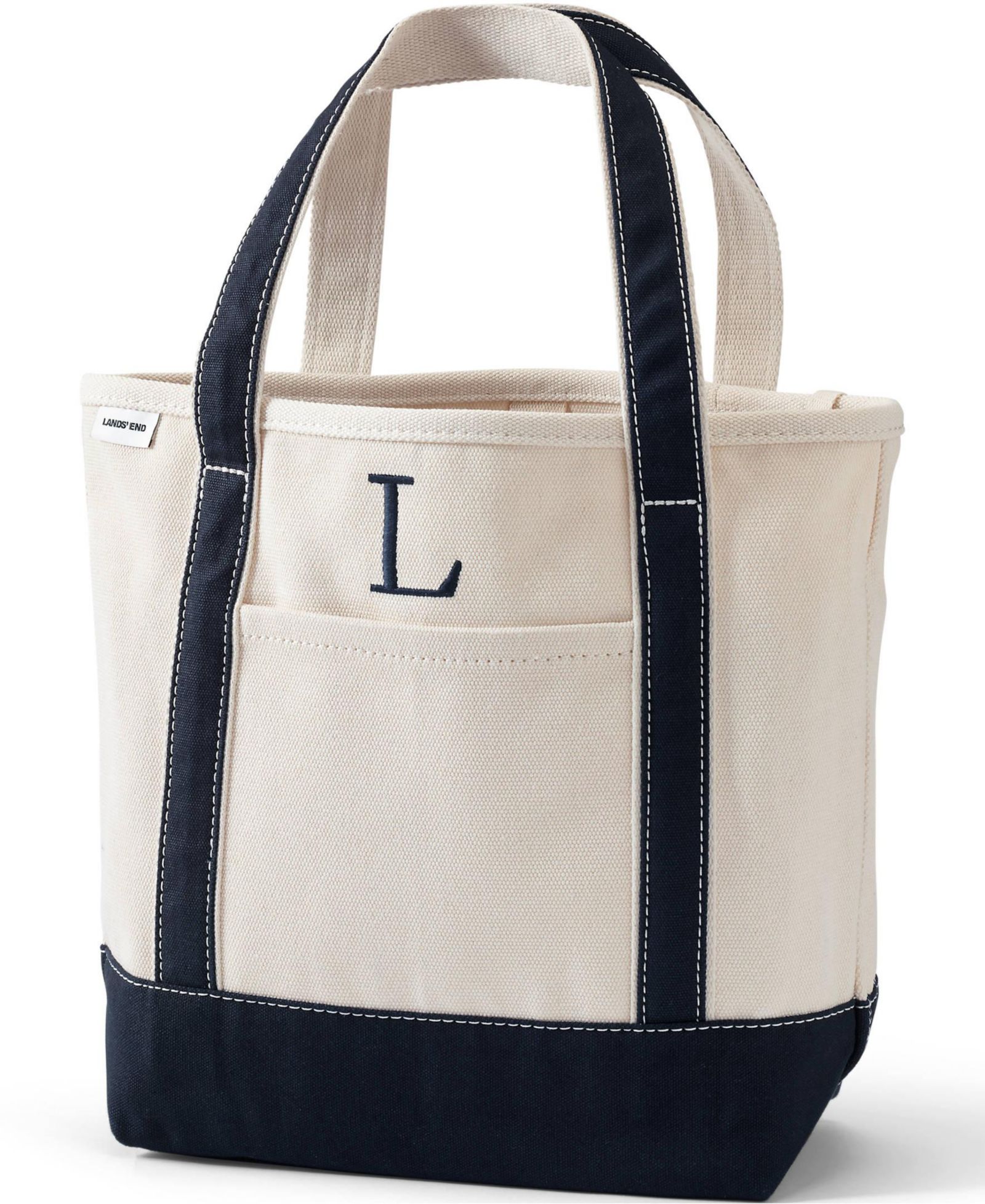 Lands' End Pre-Monogrammed Letter L Canvas Tote Bag