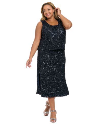 Женский топ Plus Size Muse Sleeveless Scoop Neck Sequin Top