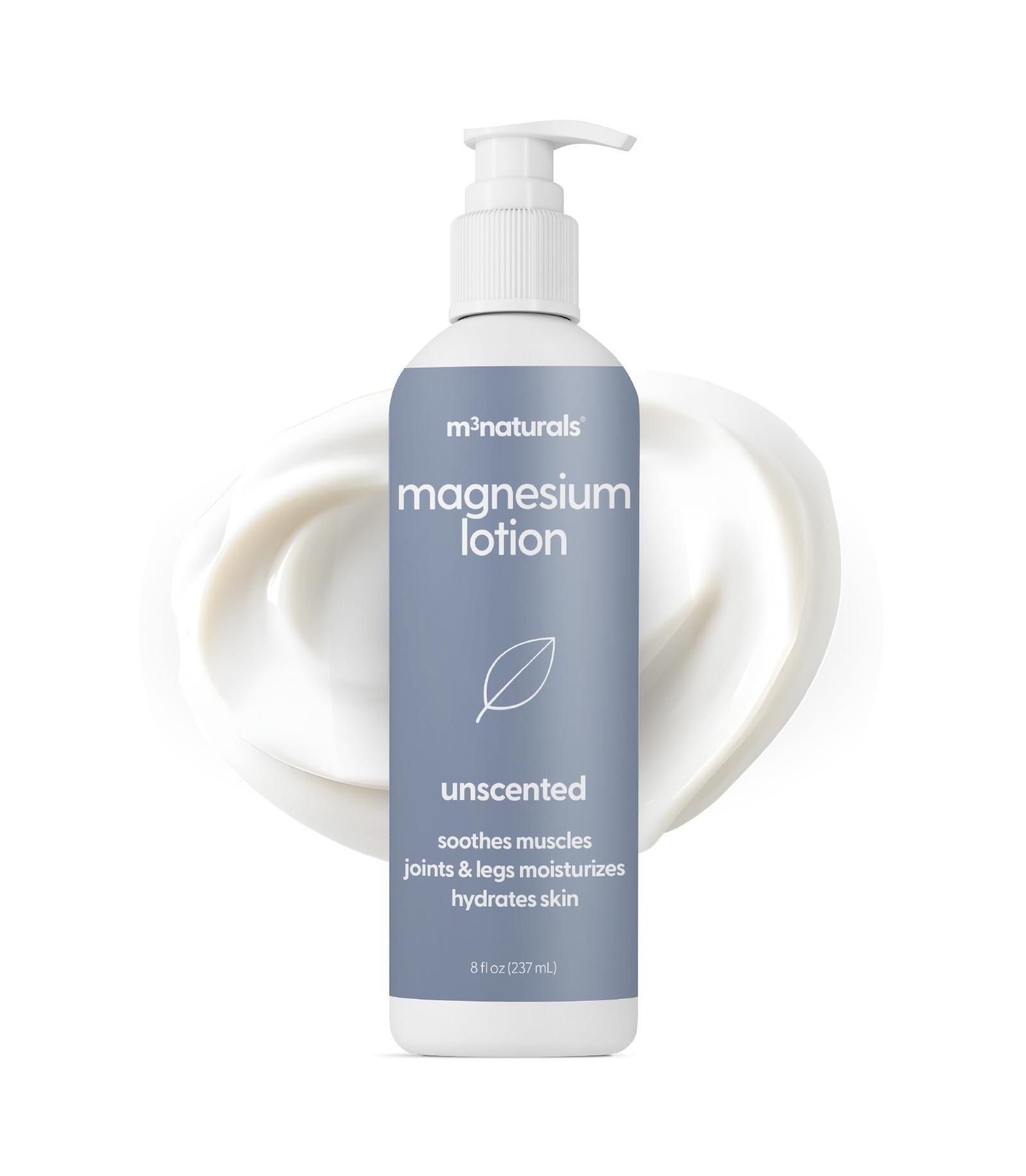 M3 Naturals Magnesium Lotion Unscented, 8fl oz