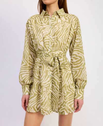 En Saison Women's Skylar Button Front Mini Dress