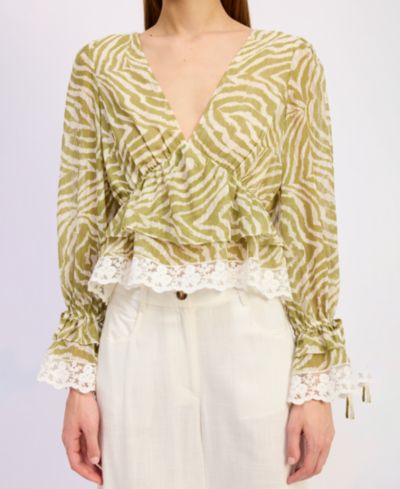 En Saison Women's V-Neck Pull-On Top