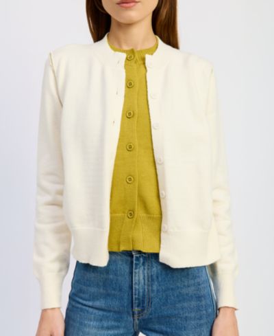 En Saison Women's Rosalie Crew Neck Cardigan Sweater