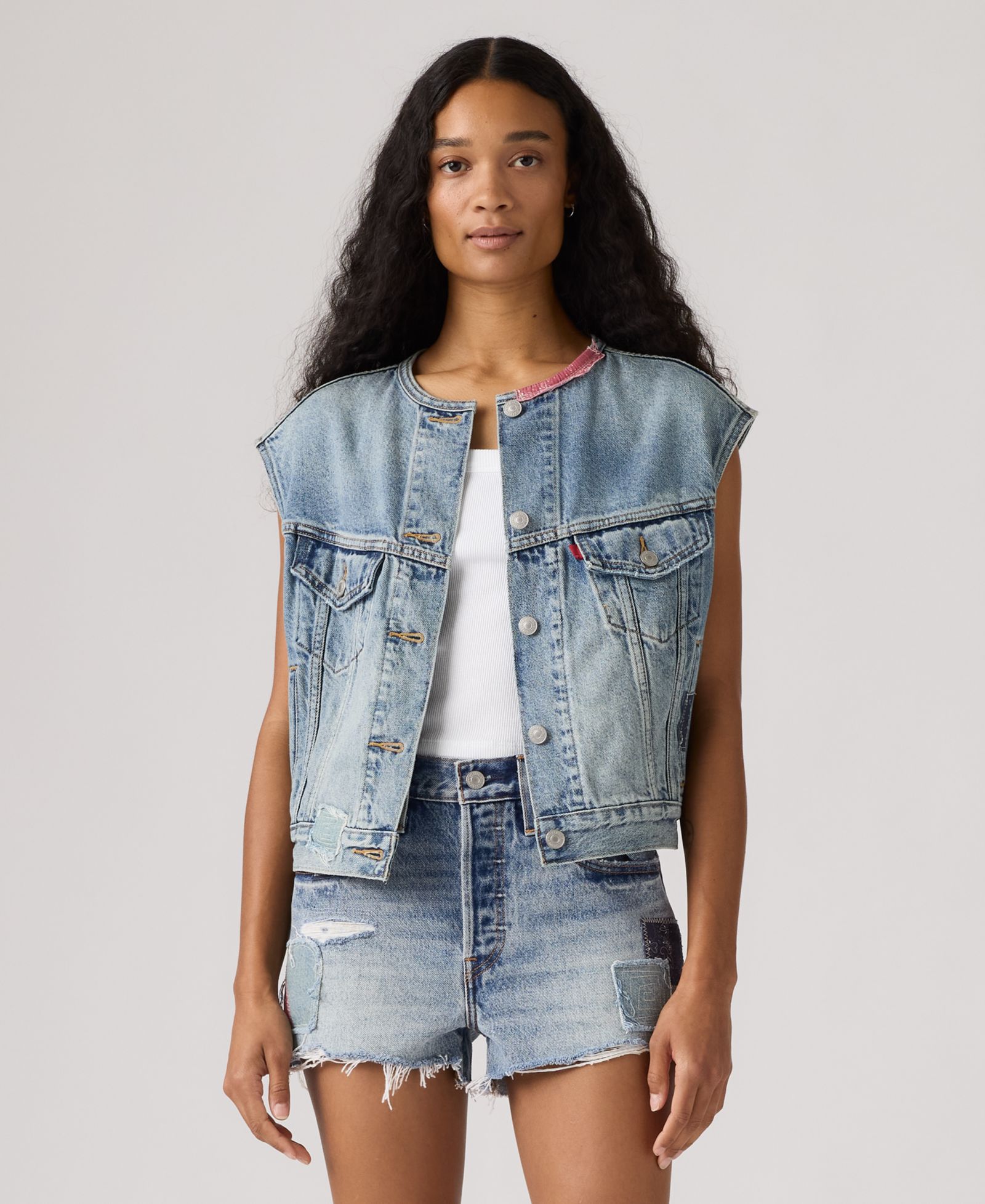 Женский джинсовый жилет Levi's® Premium Relaxed-Fit Sleeveless Trucker