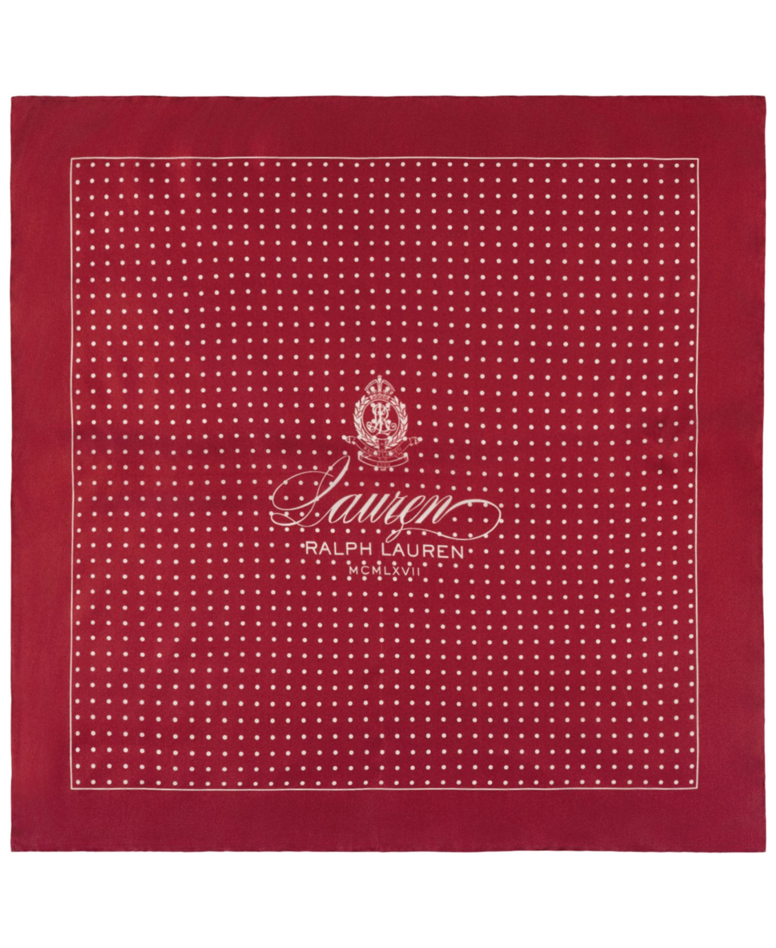 Lauren Ralph Lauren Dot with Logo Small Square Scarf
