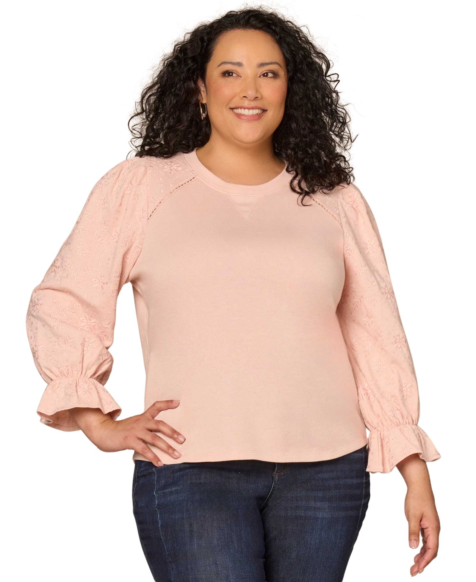 Топ gaomon Plus Size Dye Cut Embroidered