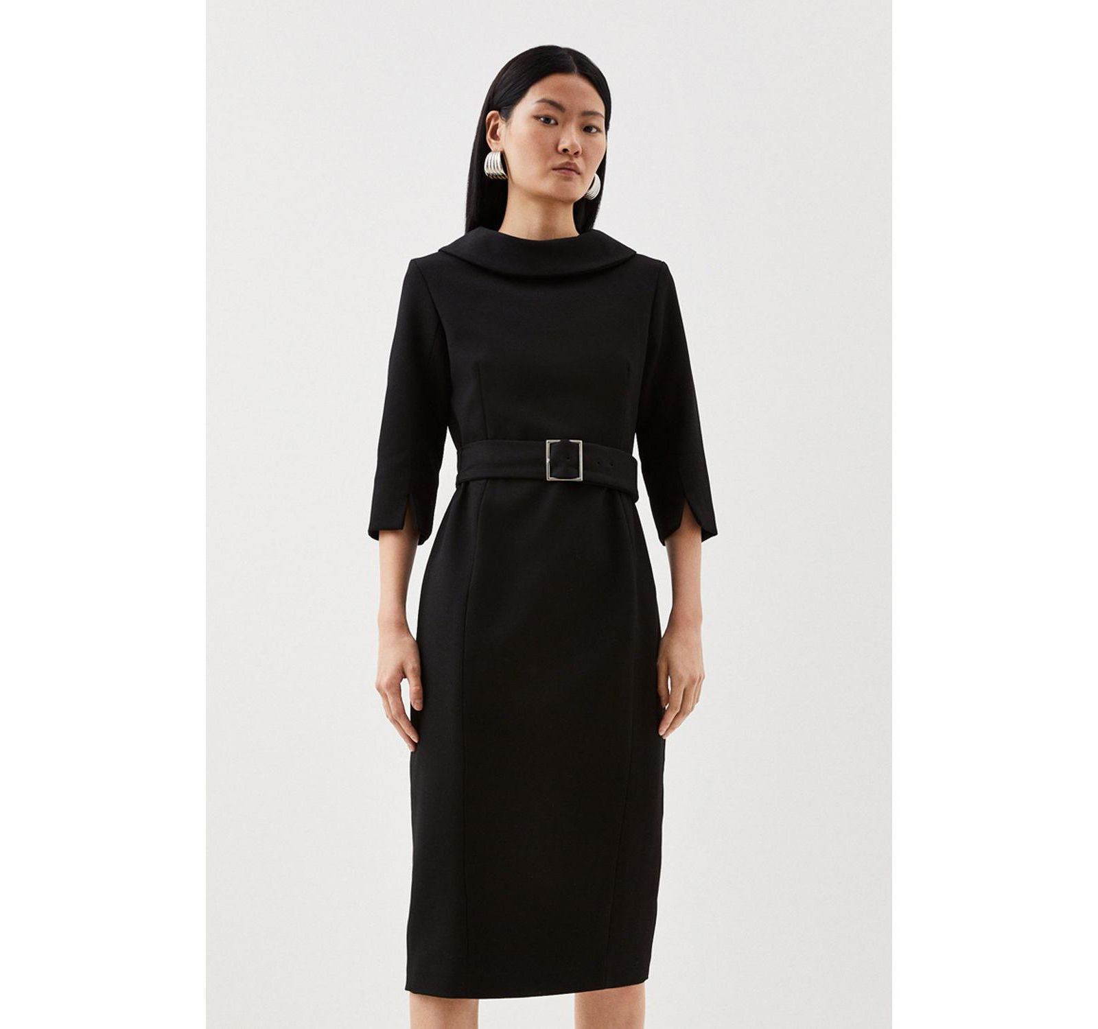 Karen Millen Женское платье-карандаш миди с воротником-стойкой