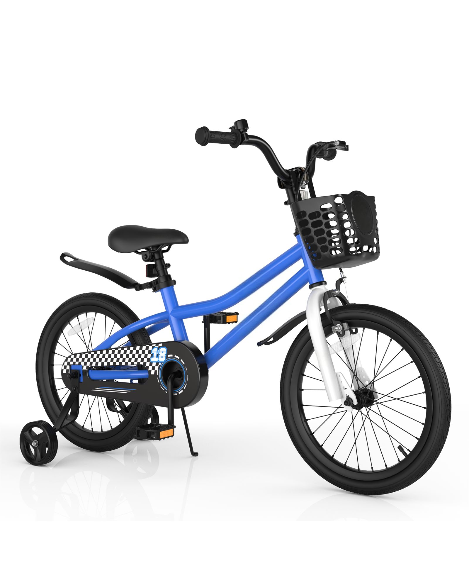 Sugift 18" Adjustable Kids Bike with Removable Training Wheels, Ages 4-8