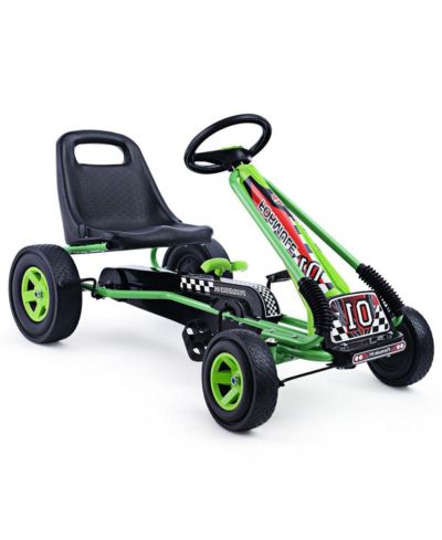 Sugift Pedal-Powered Go Kart Racer with 4-Wheel, 3-Point Steering, Ages 3+