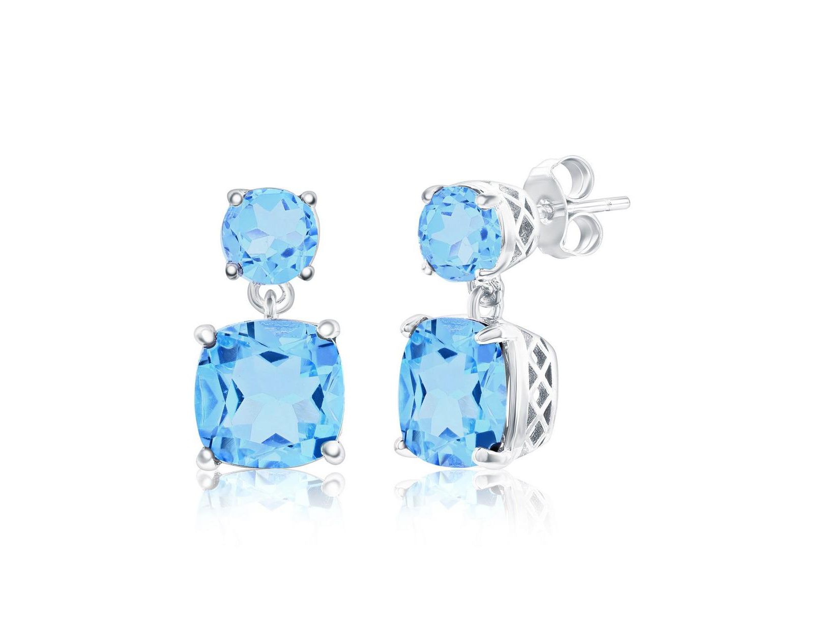 Simona Sterling , Round & Square Gem Earrings.