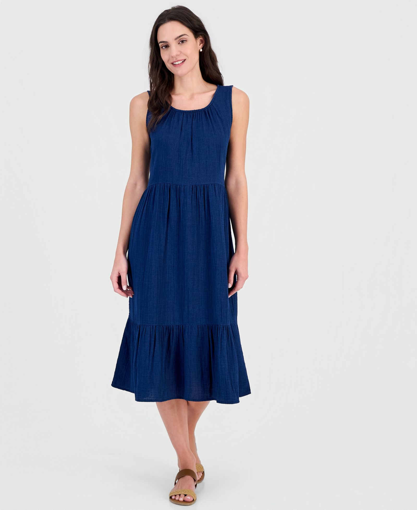 Женское платье Style & Co Cotton Gauze Sleeveless Tiered