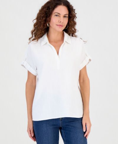 Style & Co Женская хлопковая рубашка в стиле popover