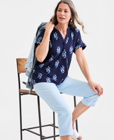Style & Co Женская хлопковая рубашка в стиле popover