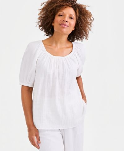 Style & Co Petite Scoop Neck Top, Macy's Exclusive
