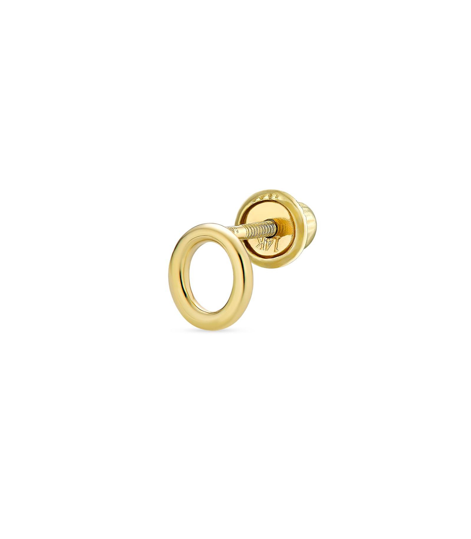 Серьга-гвоздик Bling Jewelry ABC Tiny 14K Gold Alphabet Letter Initial 1 Piece Screw-Back
