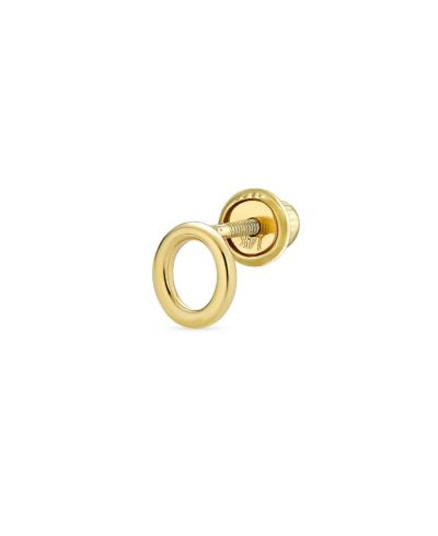 Серьга-гвоздик Bling Jewelry ABC Tiny 14K Gold Alphabet Letter Initial 1 Piece Screw-Back