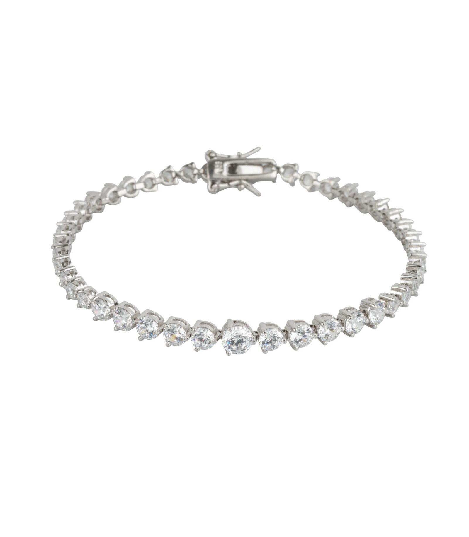 Spero London Gradual Size Gemstone Sterling Tennis Bracelet