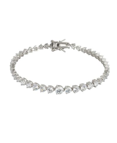 Spero London Gradual Size Gemstone Sterling Tennis Bracelet