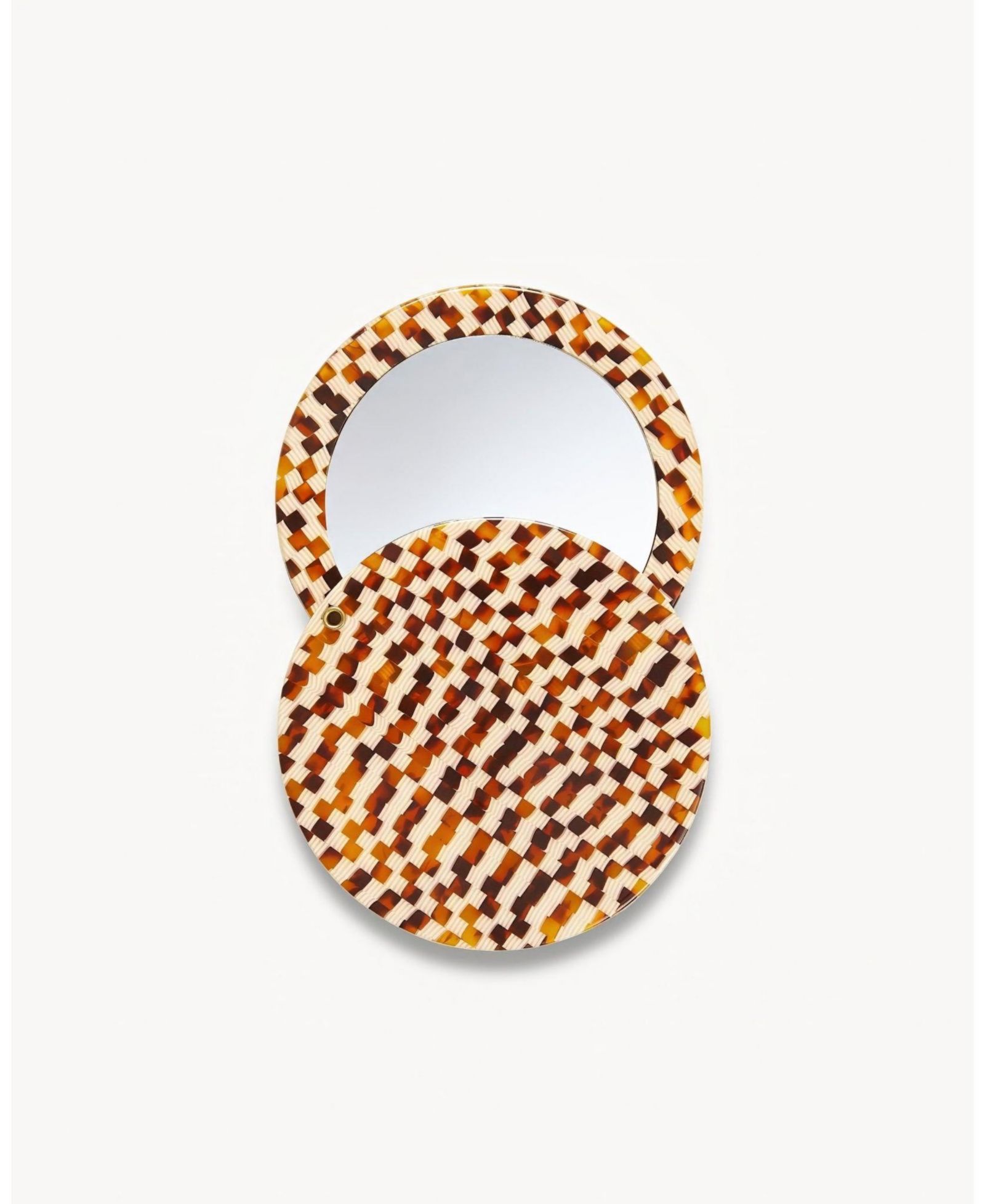MACHETE Circle Mirror in Tortoise Checker