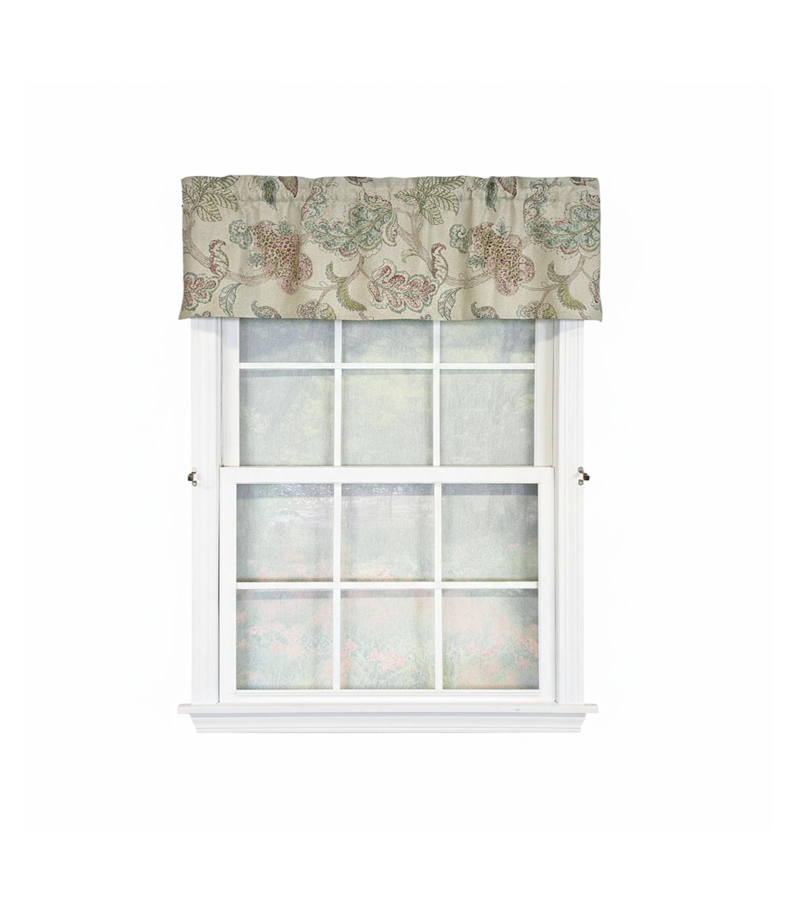 RLF Home 100% Cotton High Quality Tila Tailored Window Valance with 1.5" Rod Pocket 50" W X 12" L Gray