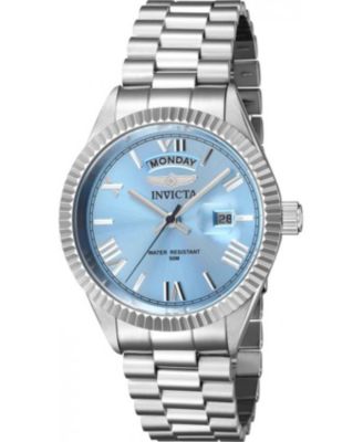 Мужские наручные часы Invicta 43933 с кварцевым механизмом, циферблат светло-голубой, 3 стрелки