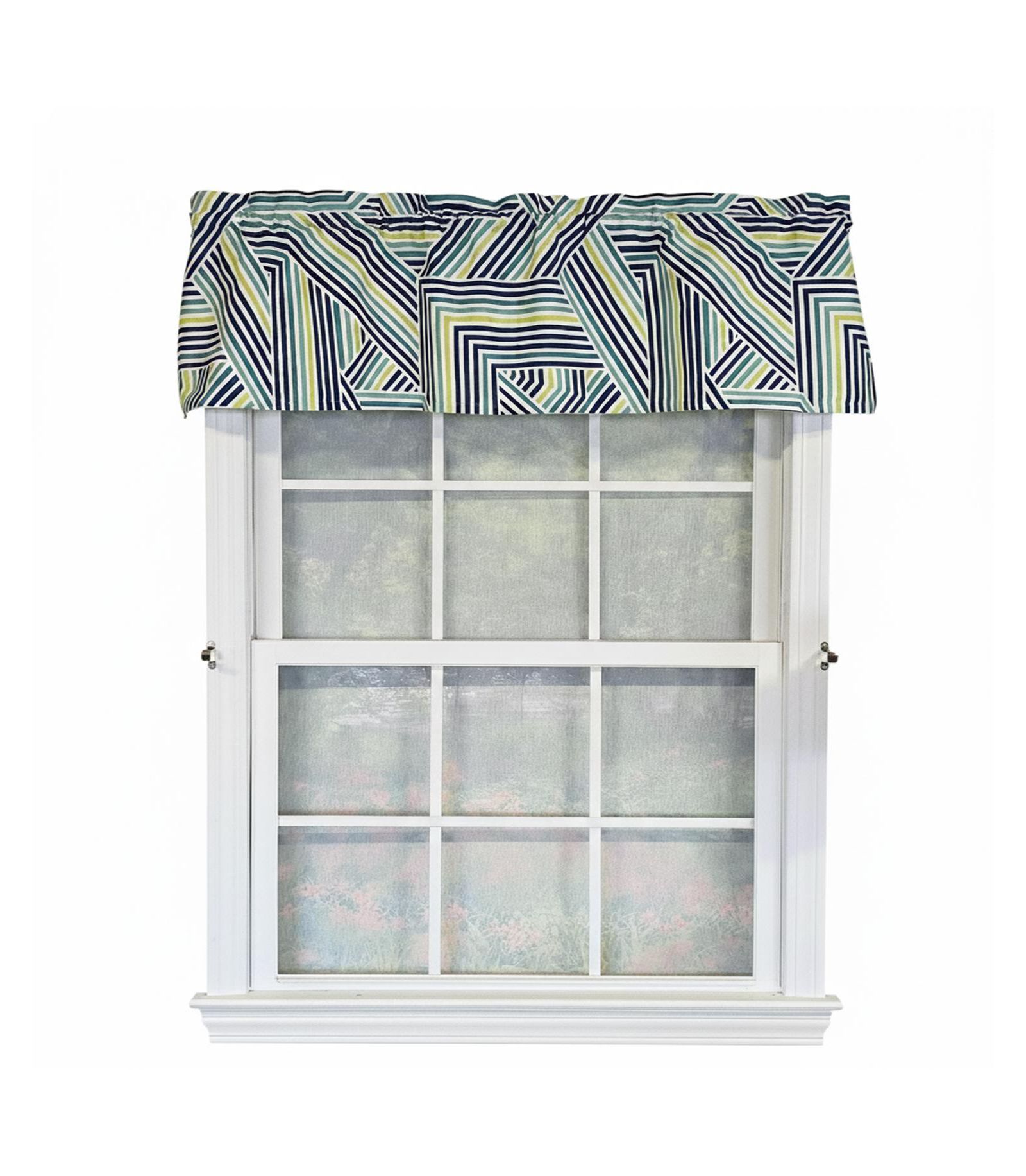 Занавеска для окна RLF Home 100% Cotton High Quality Bypass Tailored 50" W X 12" L Multi