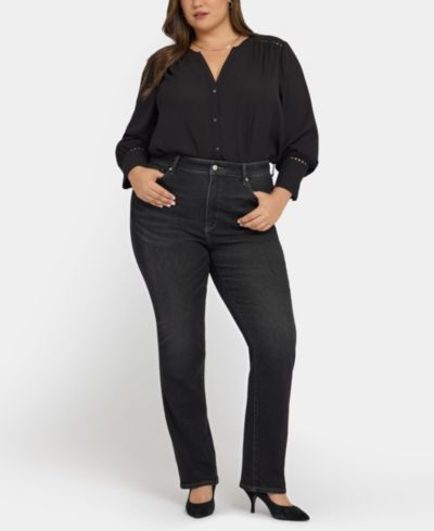 NYDJ Plus Size High Rise Marilyn Straight Jeans