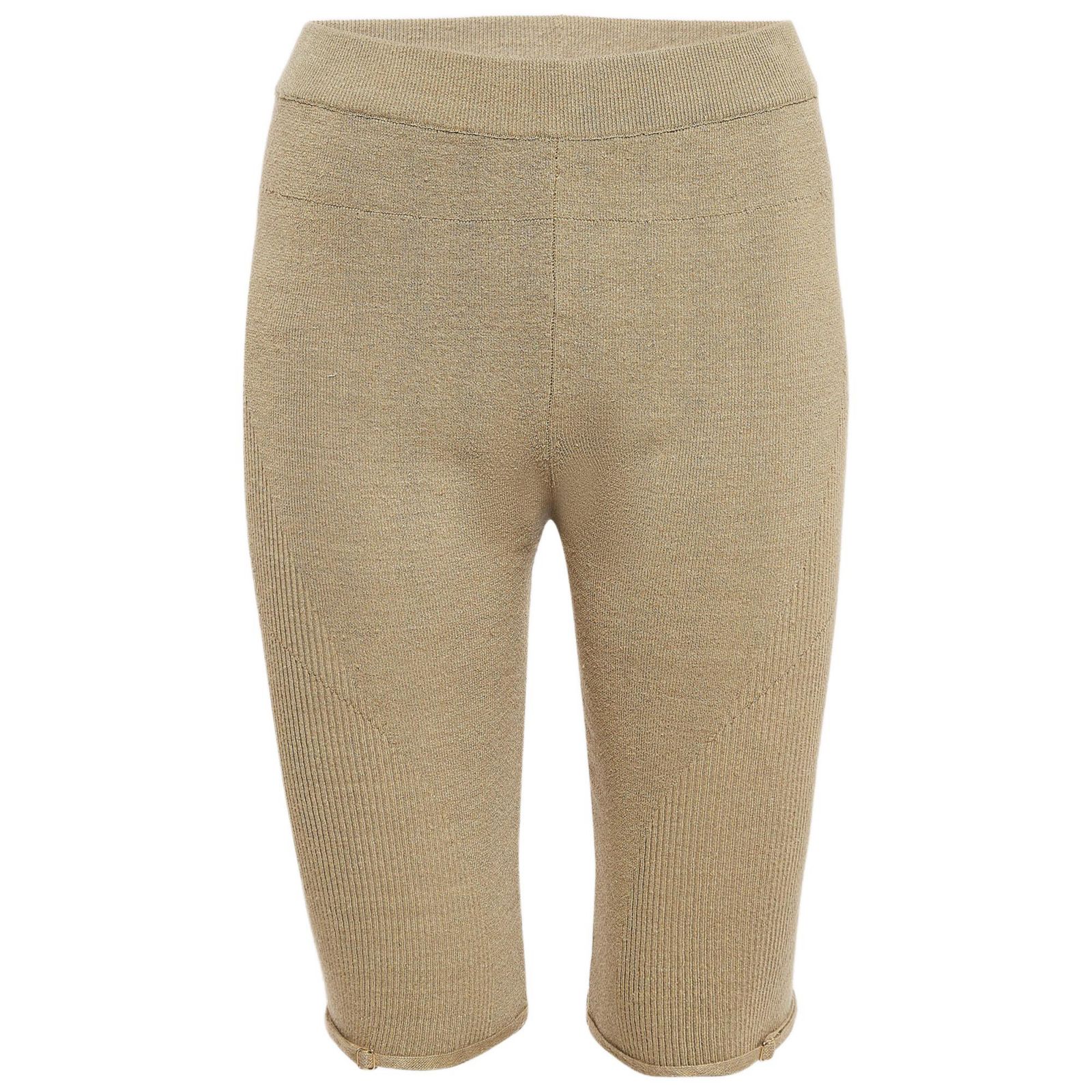 Pre-Owned Jacquemus Women's Khaki Green Linen Blend Knit Sierra Shorts