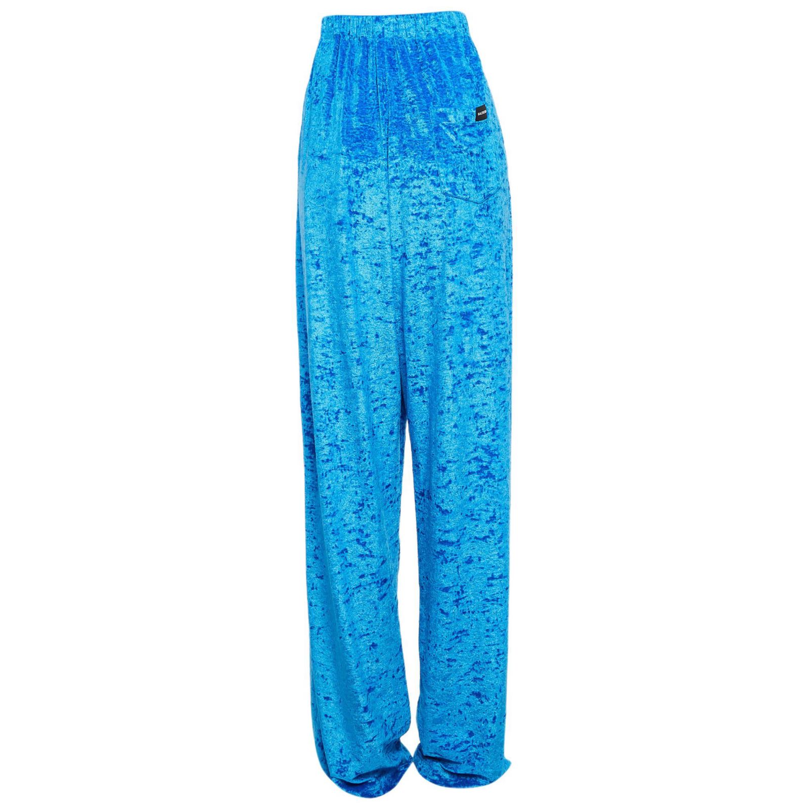 Pre-Owned Balenciaga Women's Blue Velour Wide-Leg Pants