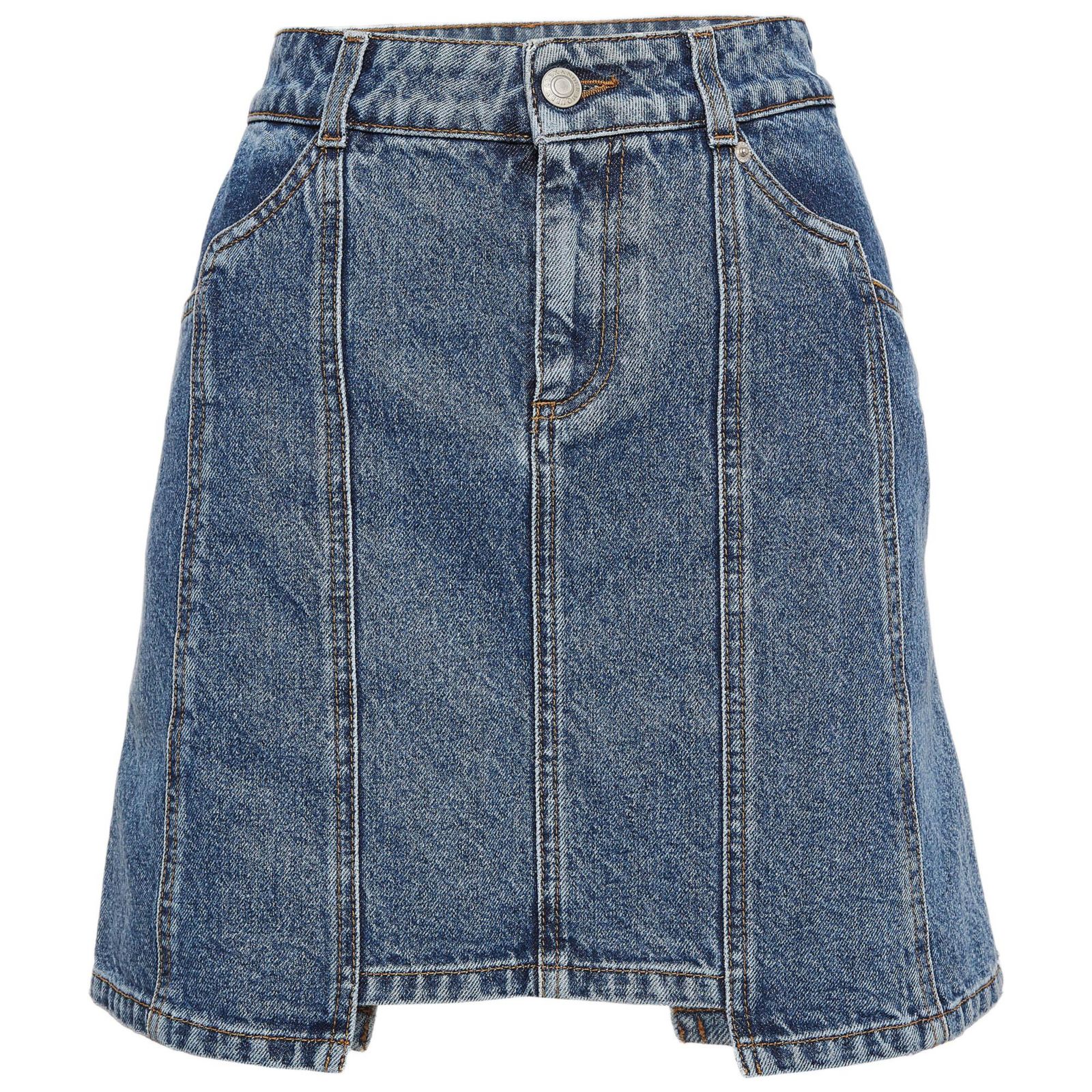 Pre-Owned Alexander Mcqueen Women's Blue Embroidered Denim Mini Skirt