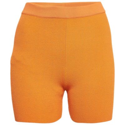 Шорты-велосипедки Jacquemus Women's Orange Rib Knit Le Short Arancia