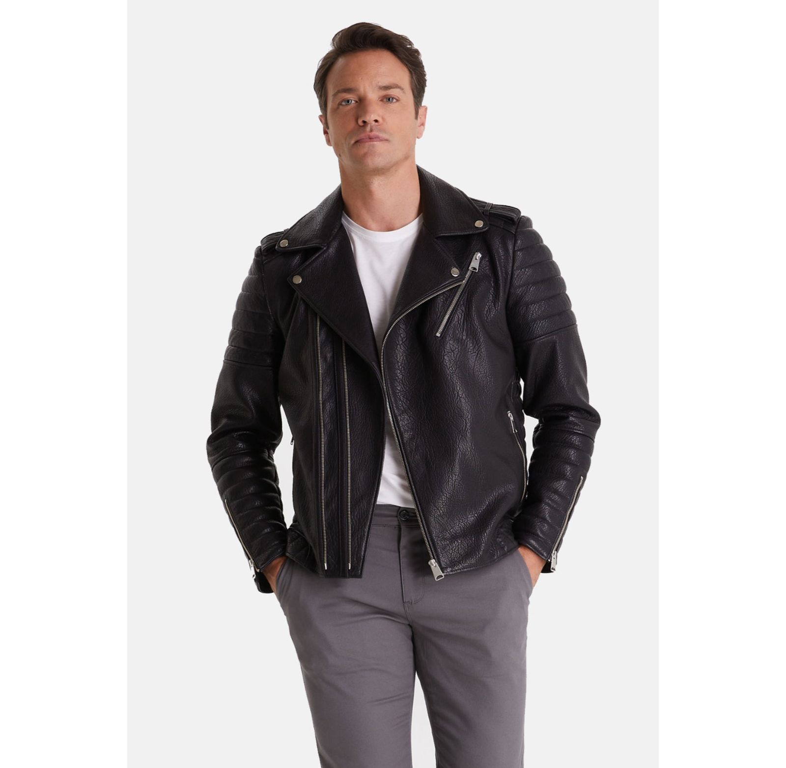 Furniq UK Men's Quentin Leather Jacket