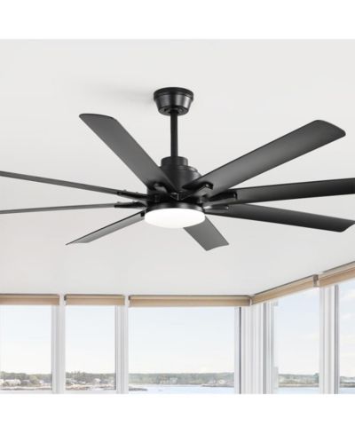 Sofucor 52-inch Modern Exquisite Black 8-Blade Ceiling Fans with Adjustable Led Lights and Intelligent Remote Control