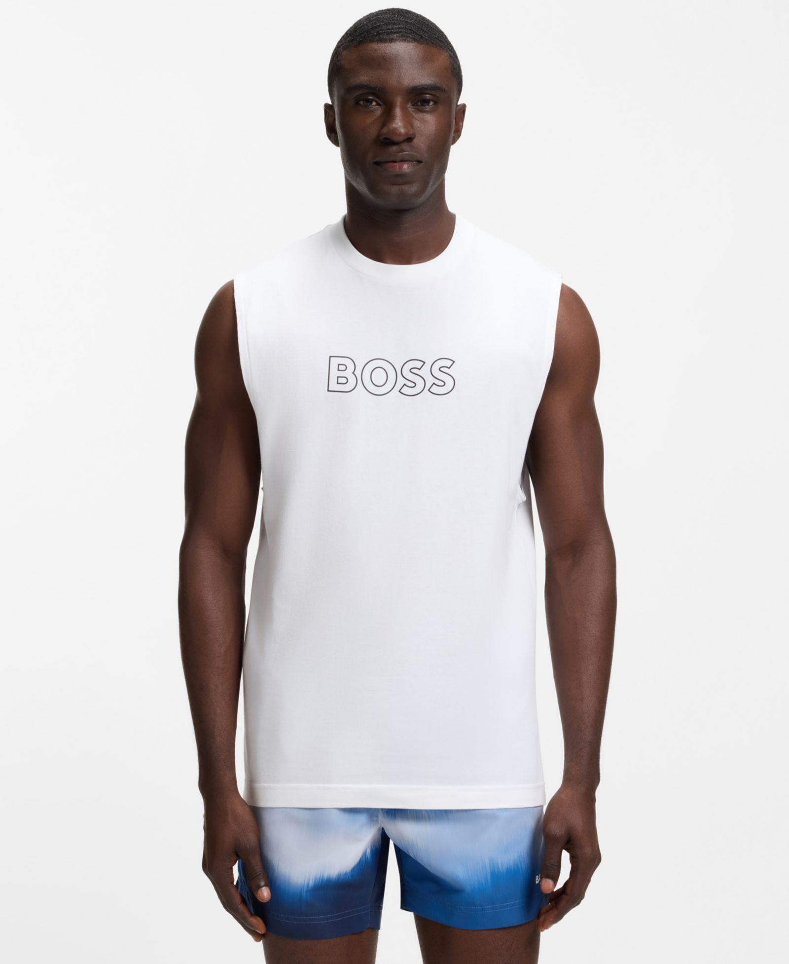 Мужская майка BOSS by Hugo Boss Logo Sun Protection Muscle Tank Top