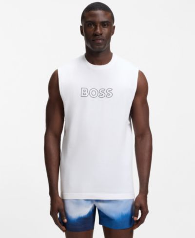 BOSS by Hugo Boss Men's Logo Sun Protection Muscle Tank Top