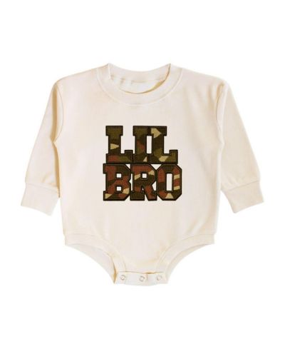 Sweet Wink Baby Boys Lil Bro Camo Patch Long Sleeve Romper
