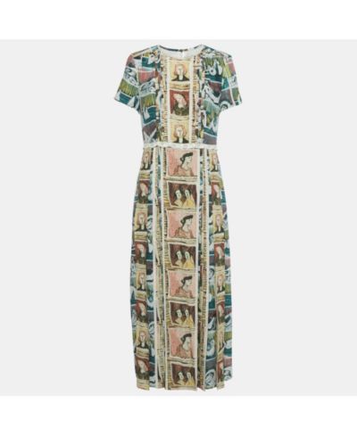Pre-Owned Burberry Женское многоцветное шелковое платье