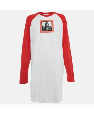 Pre-Owned Givenchy Женское хлопковое платье-футболка с принтом и рукавами Raglan