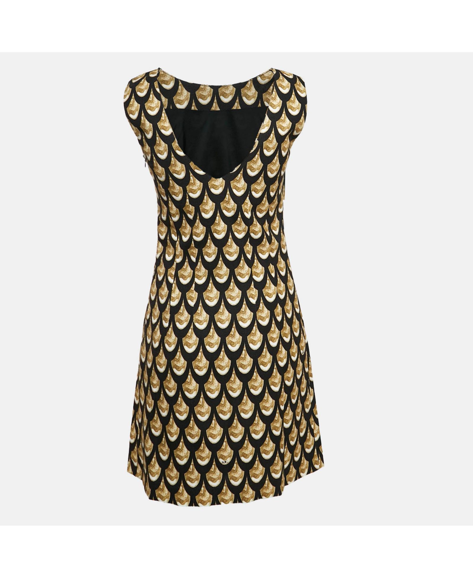 Платье мини Versace Women's Couture Black Printed Cotton Blend Sleeveless