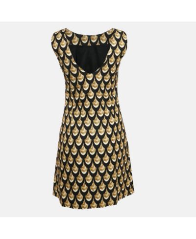 Платье мини Versace Women's Couture Black Printed Cotton Blend Sleeveless