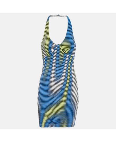 Pre-Owned Versace Женское мини-платье из мультиколор джерси с вырезом Halter Neck