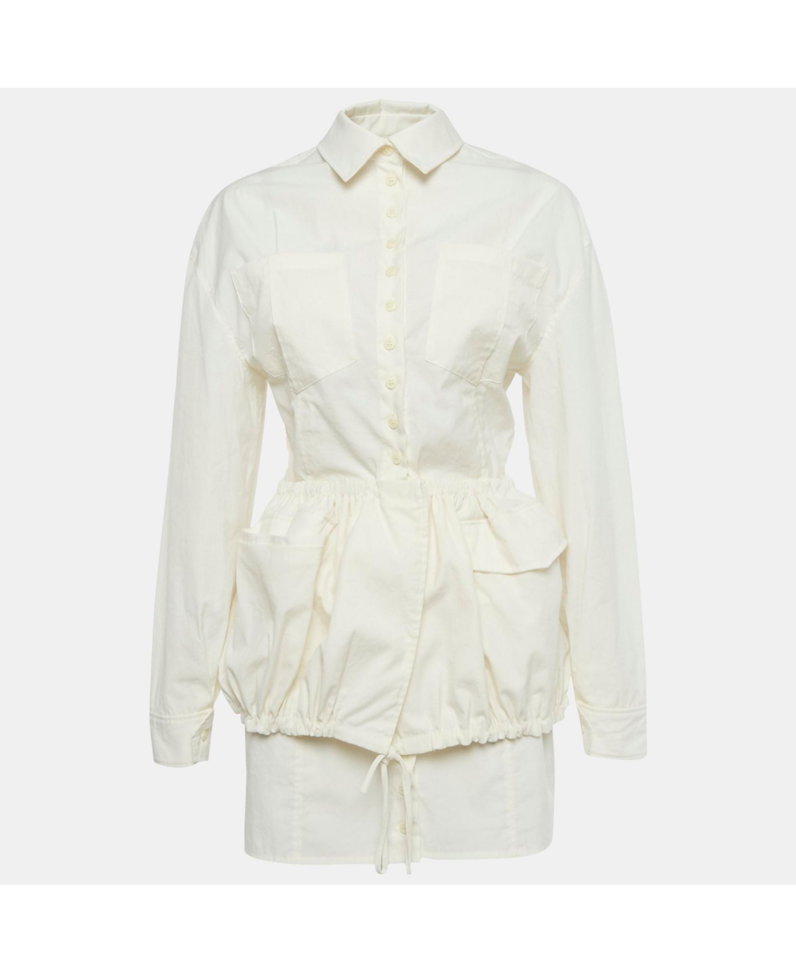 Pre-Owned Jacquemus Женское мини-платье Le Coup De Soleil из крепового шелка цвета Ivory