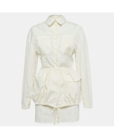 Pre-Owned Jacquemus Женское мини-платье Le Coup De Soleil из крепового шелка цвета Ivory